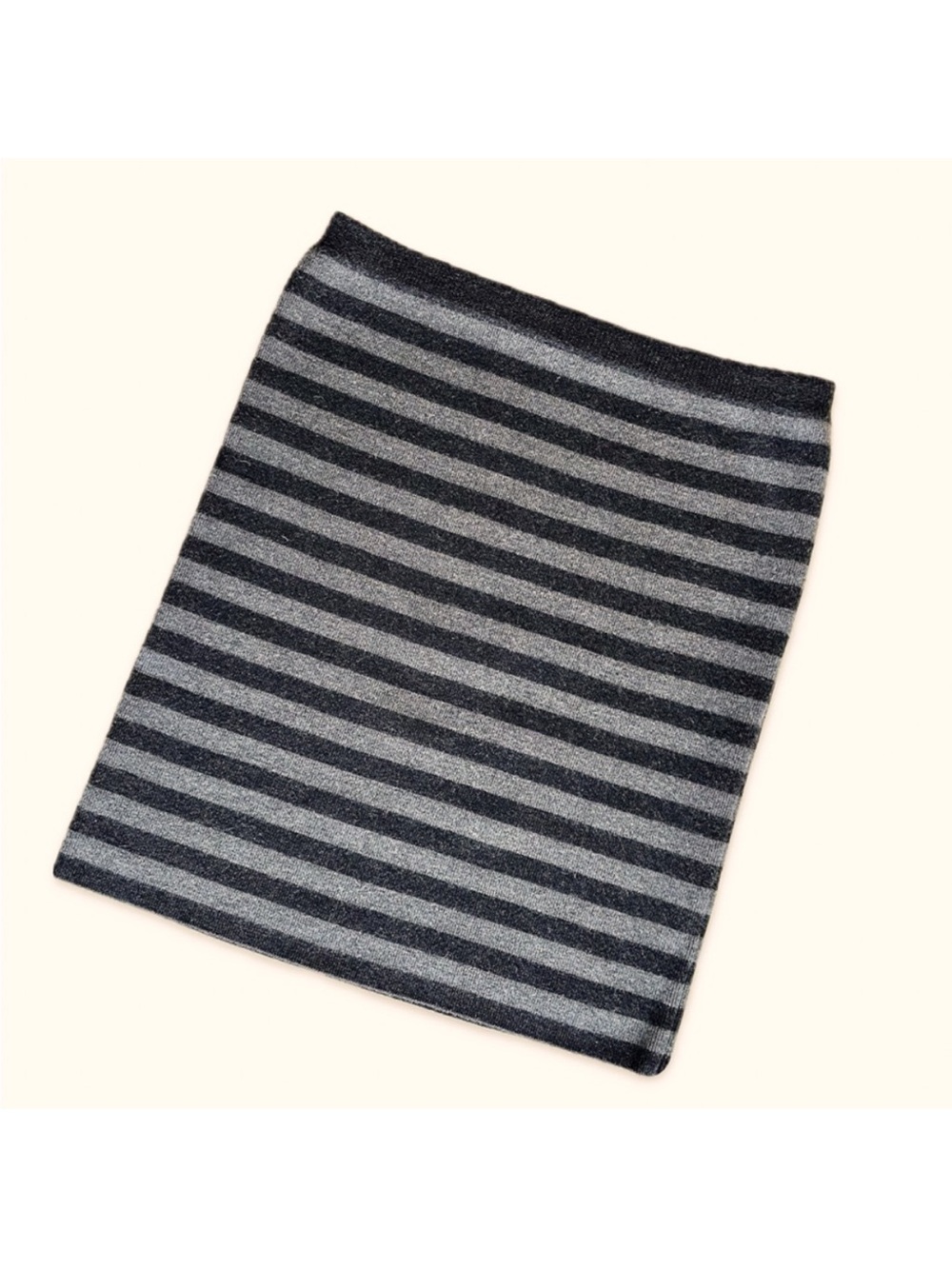 Club Monaco Wool Black & Grey Striped Mini Skirt (M)
